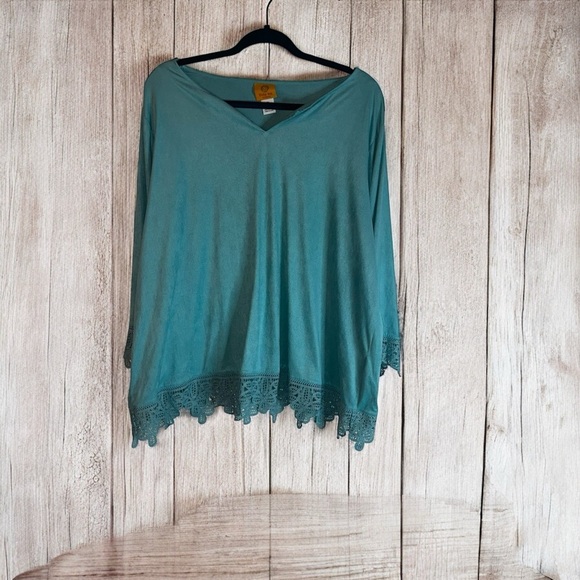 Ruby Road plus size turquoise top - 1X (F13) - Picture 1 of 5